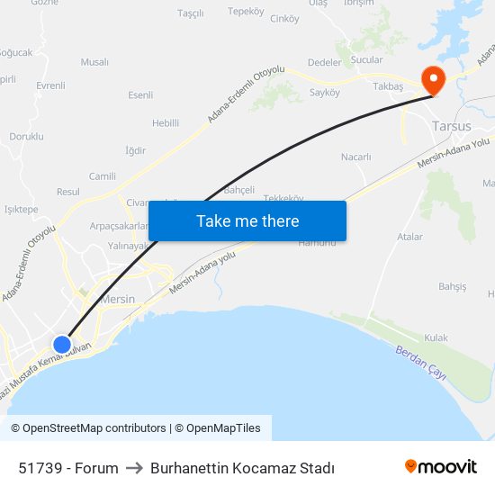 51739 - Forum to Burhanettin Kocamaz Stadı map