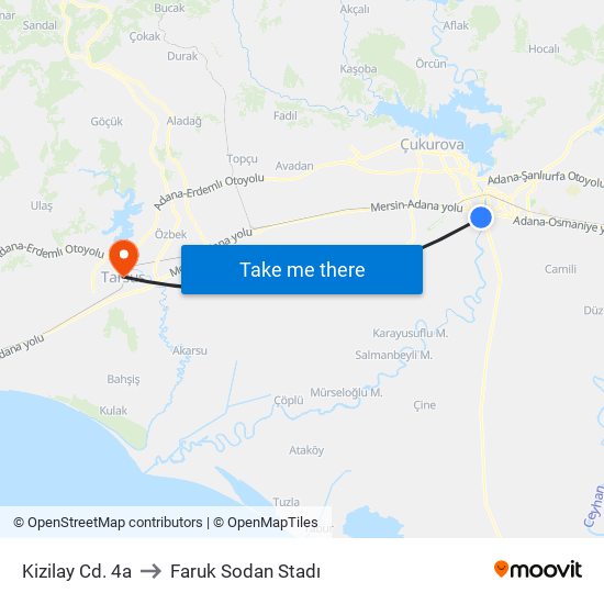 Kizilay Cd. 4a to Faruk Sodan Stadı map