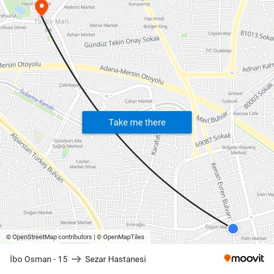 İbo Osman - 15 to Sezar Hastanesi map