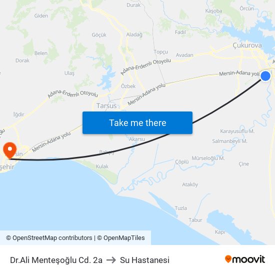 Dr.Ali Menteşoğlu Cd. 2a to Su Hastanesi map