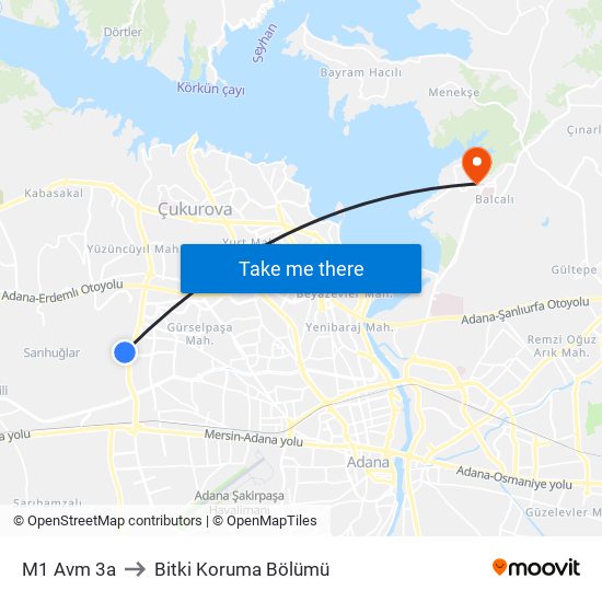 M1 Avm 3a to Bitki Koruma Bölümü map