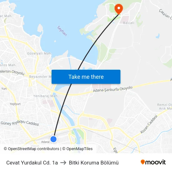 Cevat Yurdakul Cd. 1a to Bitki Koruma Bölümü map