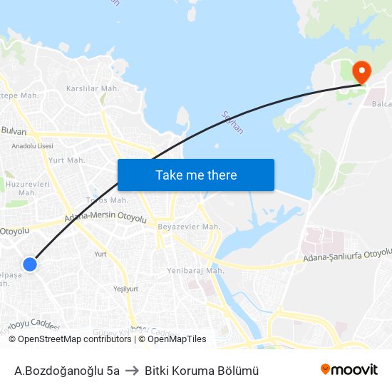 A.Bozdoğanoğlu 5a to Bitki Koruma Bölümü map