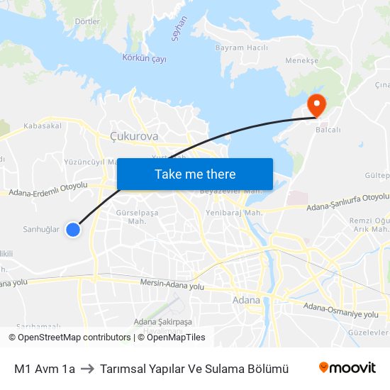 M1 Avm 1a to Tarımsal Yapılar Ve Sulama Bölümü map