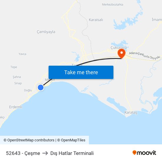 52643 - Çeşme to Dış Hatlar Terminali map