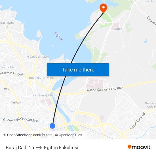 Baraj Cad. 1a to Eğitim Fakültesi map