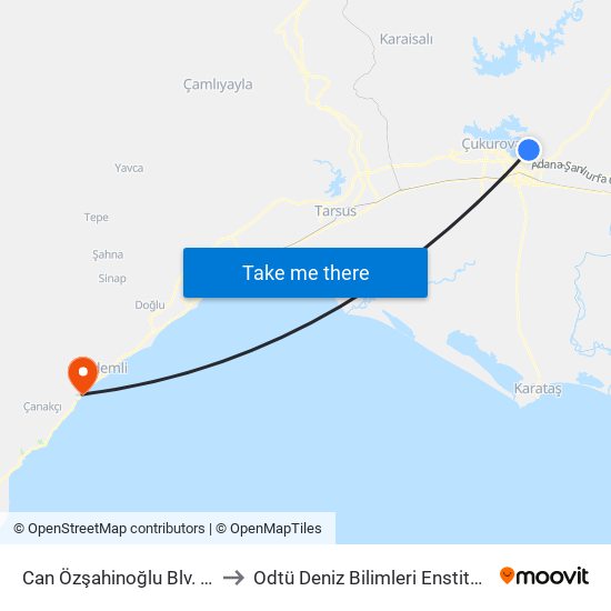 Can Özşahinoğlu Blv. 1b to Odtü Deniz Bilimleri Enstitüsü map