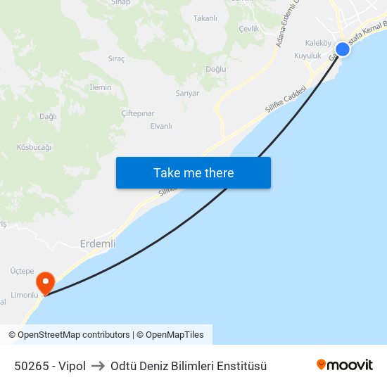 50265 - Vipol to Odtü Deniz Bilimleri Enstitüsü map