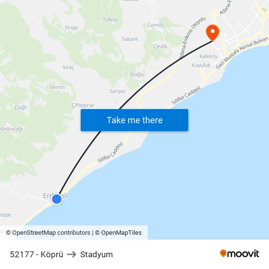 52177 - Köprü to Stadyum map