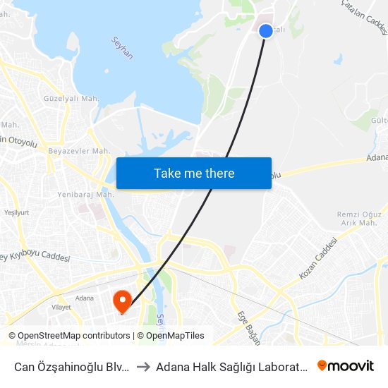 Can Özşahinoğlu Blv. 1b to Adana Halk Sağlığı Laboratuvarı map