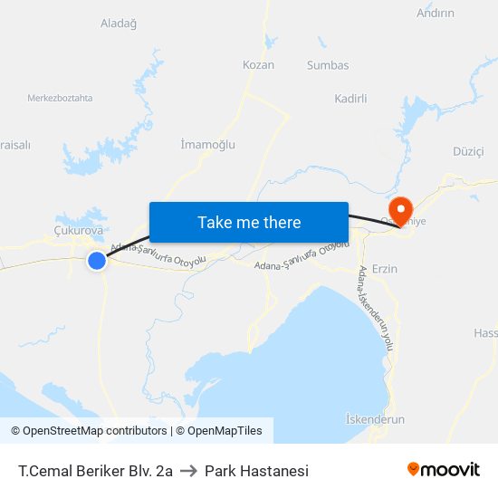 T.Cemal Beriker Blv. 2a to Park Hastanesi map