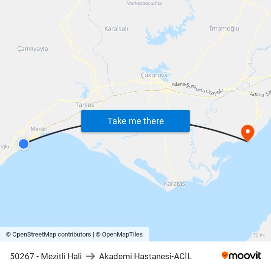 50267 - Mezitli Hali to Akademi Hastanesi-ACİL map