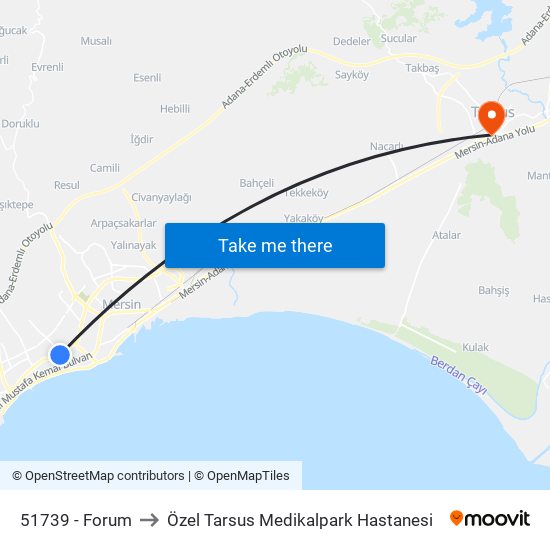 51739 - Forum to Özel Tarsus Medikalpark Hastanesi map