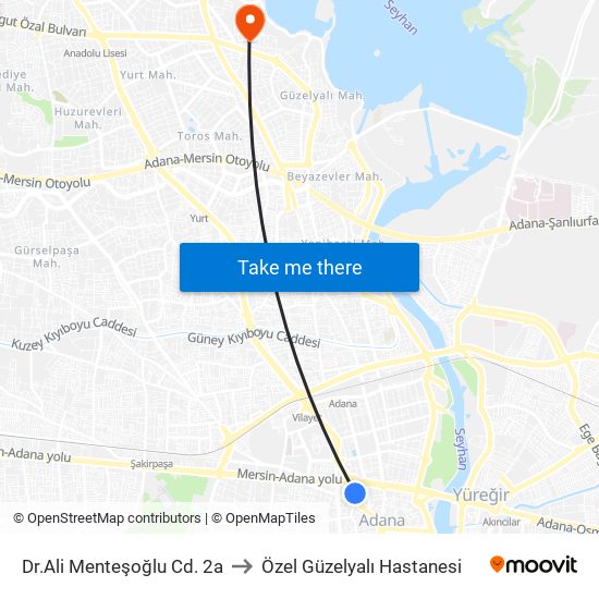 Dr.Ali Menteşoğlu Cd. 2a to Özel Güzelyalı Hastanesi map