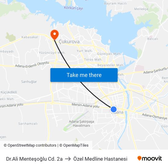 Dr.Ali Menteşoğlu Cd. 2a to Özel Medline Hastanesi map