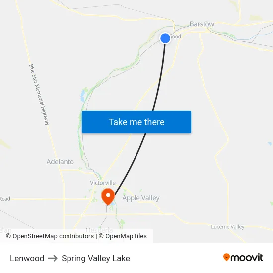 Lenwood to Spring Valley Lake map