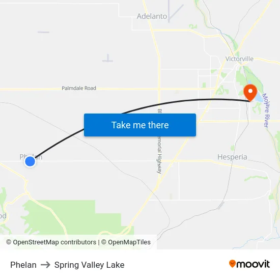 Phelan to Spring Valley Lake map