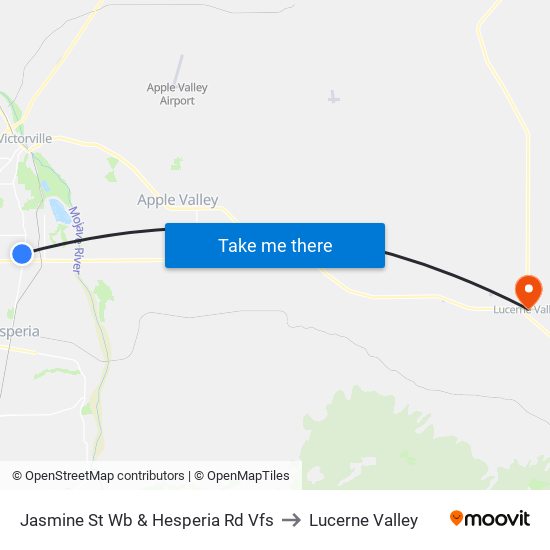 Jasmine St Wb & Hesperia Rd Vfs to Lucerne Valley map