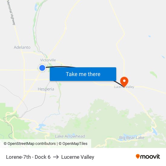 Lorene-7th - Dock 6 to Lucerne Valley map