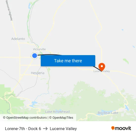Lorene-7th - Dock 6 to Lucerne Valley map