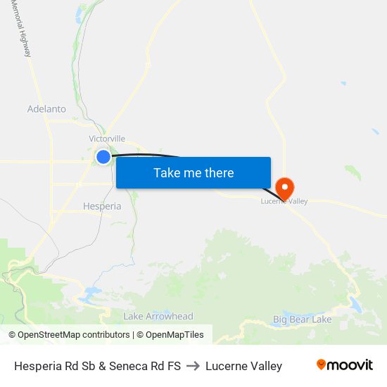 Hesperia Rd Sb & Seneca Rd FS to Lucerne Valley map