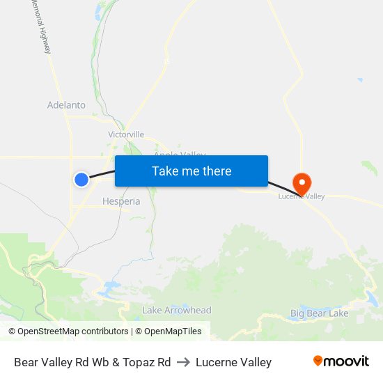 Bear Valley Rd Wb & Topaz Rd to Lucerne Valley map