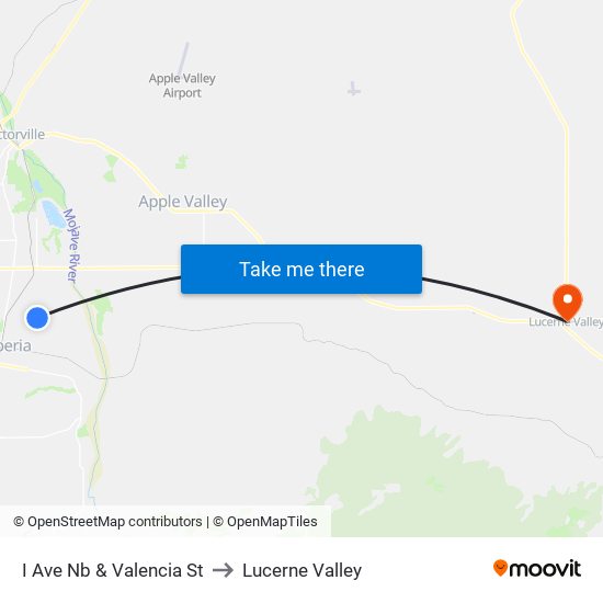 I Ave Nb & Valencia St to Lucerne Valley map