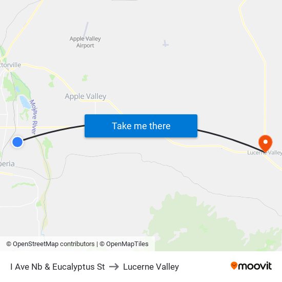 I Ave Nb & Eucalyptus St to Lucerne Valley map