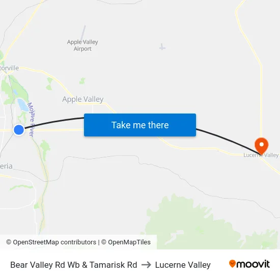 Bear Valley Rd Wb & Tamarisk Rd to Lucerne Valley map