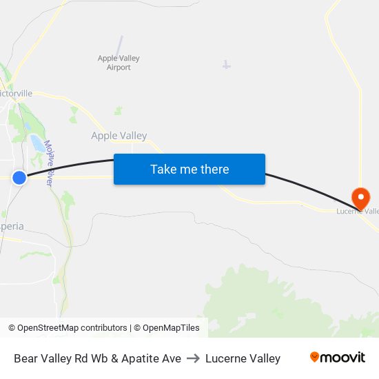 Bear Valley Rd Wb & Apatite Ave to Lucerne Valley map