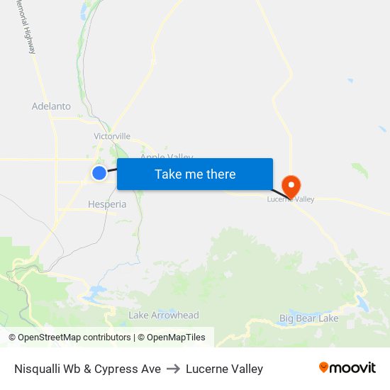 Nisqualli Wb & Cypress Ave to Lucerne Valley map