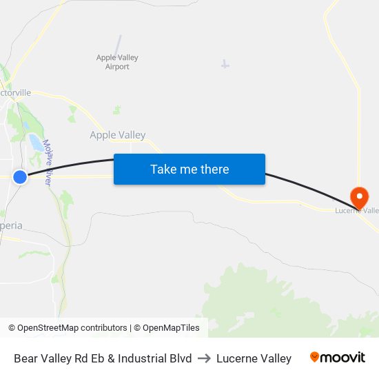 Bear Valley Rd Eb & Industrial Blvd to Lucerne Valley map