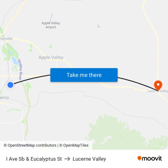 I Ave Sb & Eucalyptus St to Lucerne Valley map