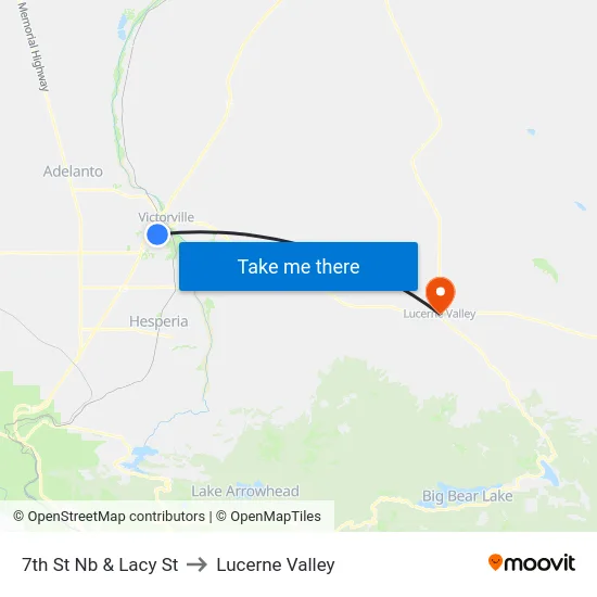 7th St Nb & Lacy St to Lucerne Valley map