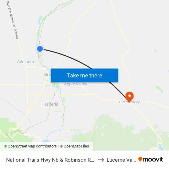 National Trails Hwy Nb & Robinson Ranch Rd to Lucerne Valley map