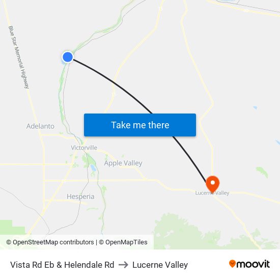 Vista Rd Eb & Helendale Rd to Lucerne Valley map