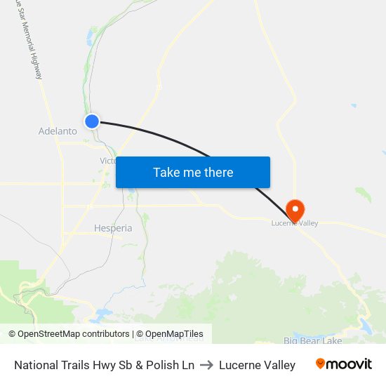 National Trails Hwy Sb & Polish Ln to Lucerne Valley map