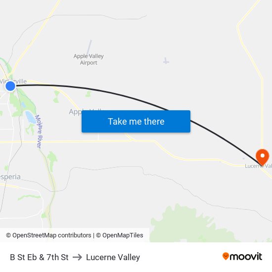 B St Eb & 7th St to Lucerne Valley map