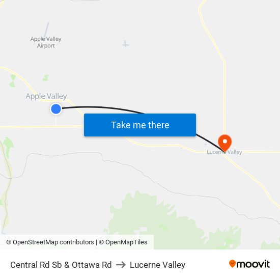 Central Rd Sb & Ottawa Rd to Lucerne Valley map