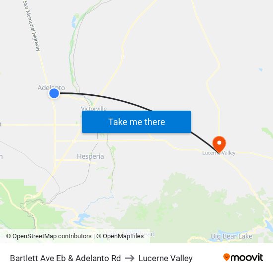 Bartlett Ave Eb & Adelanto Rd to Lucerne Valley map