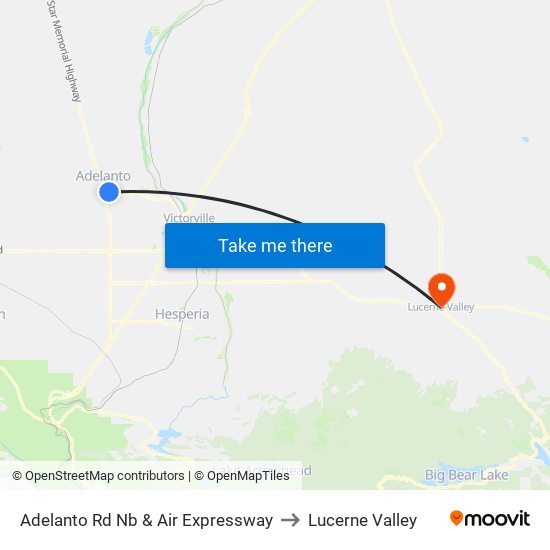 Adelanto Rd Nb & Air Expressway to Lucerne Valley map