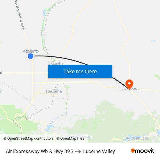 Air Expressway Wb & Hwy 395 to Lucerne Valley map