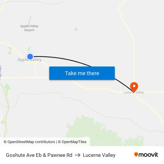 Goshute Ave Eb & Pawnee Rd to Lucerne Valley map