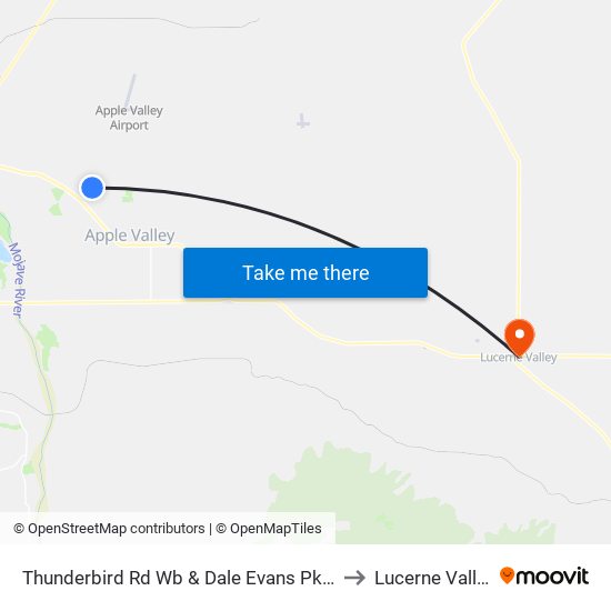 Thunderbird Rd Wb & Dale Evans Pkwy to Lucerne Valley map