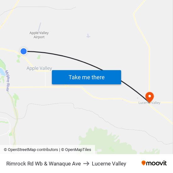Rimrock Rd Wb & Wanaque Ave to Lucerne Valley map