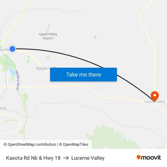 Kasota Rd Nb & Hwy 18 to Lucerne Valley map