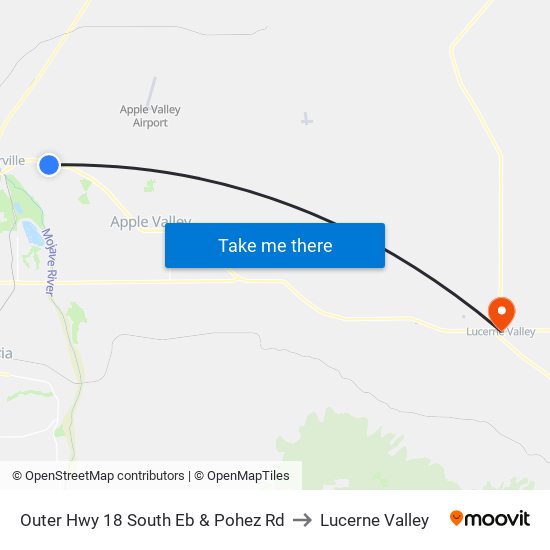 Outer Hwy 18 South Eb & Pohez Rd to Lucerne Valley map