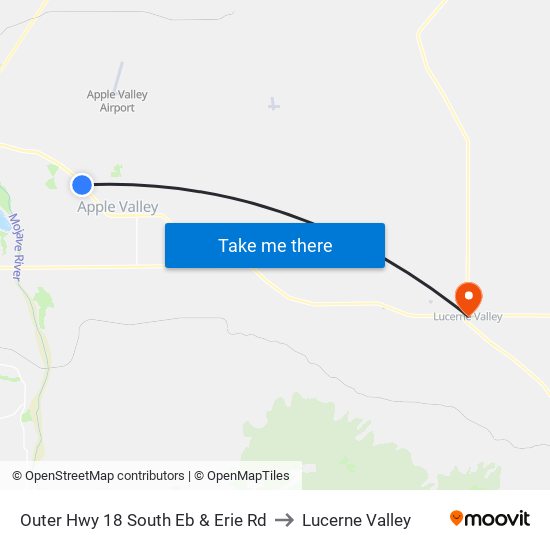 Outer Hwy 18 South Eb & Erie Rd to Lucerne Valley map