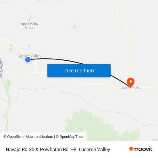 Navajo Rd Sb & Powhatan Rd to Lucerne Valley map