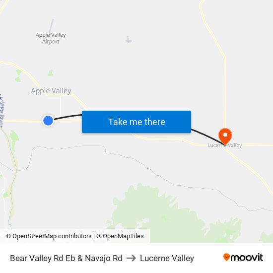 Bear Valley Rd Eb & Navajo Rd to Lucerne Valley map